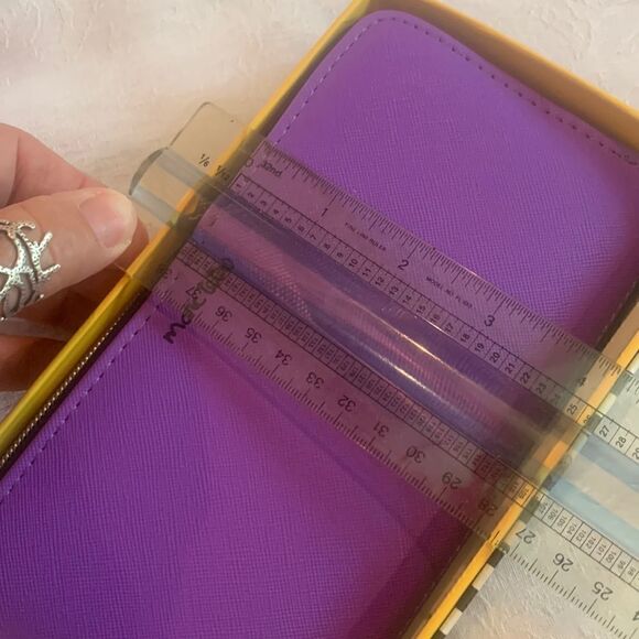 Marc Tetro Wallet Zip Around Vegan Purple Bichon Frisse Dog - Picture 6 of 10